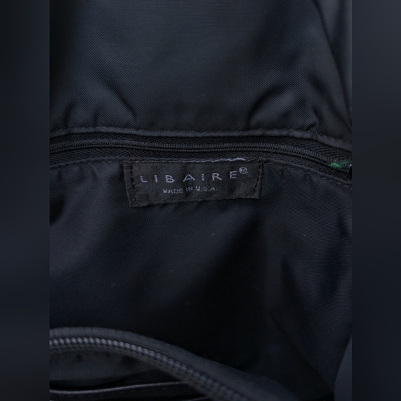 Vintage Libaire Black Pebbled Leather Backpack Bag Purse - Picture 6 of 7